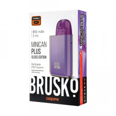 Перезаправляемая Под-Система Бруско Миникан Плюс Глосс эдишен (Brusko Minican Plus Gloss Edition) 850 mah, Лавандовый